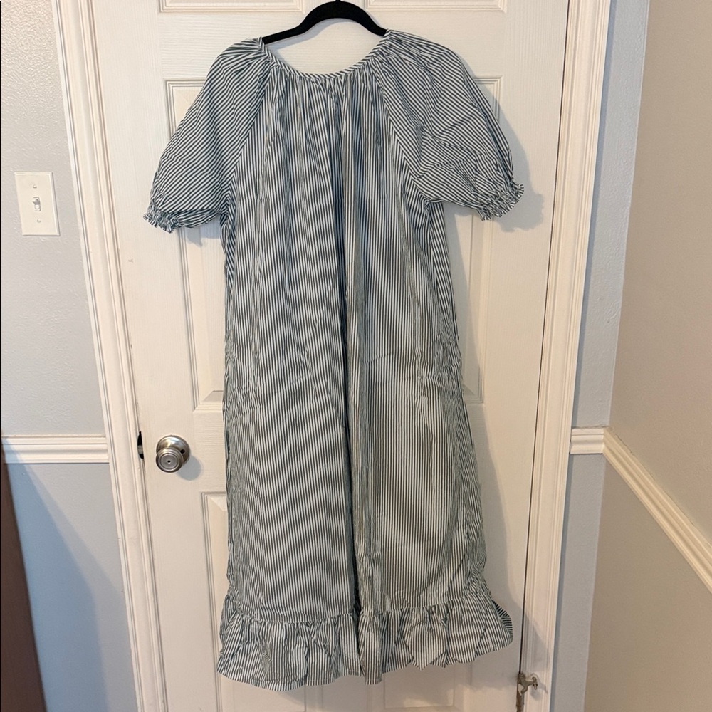 Lake pajamas Striped Maxi Dress with Ruffle Hem